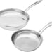 2-Piece Oven Safe, Stainless Steel Induction Frying Pan, Silver, 8-Inch & 10-Inc