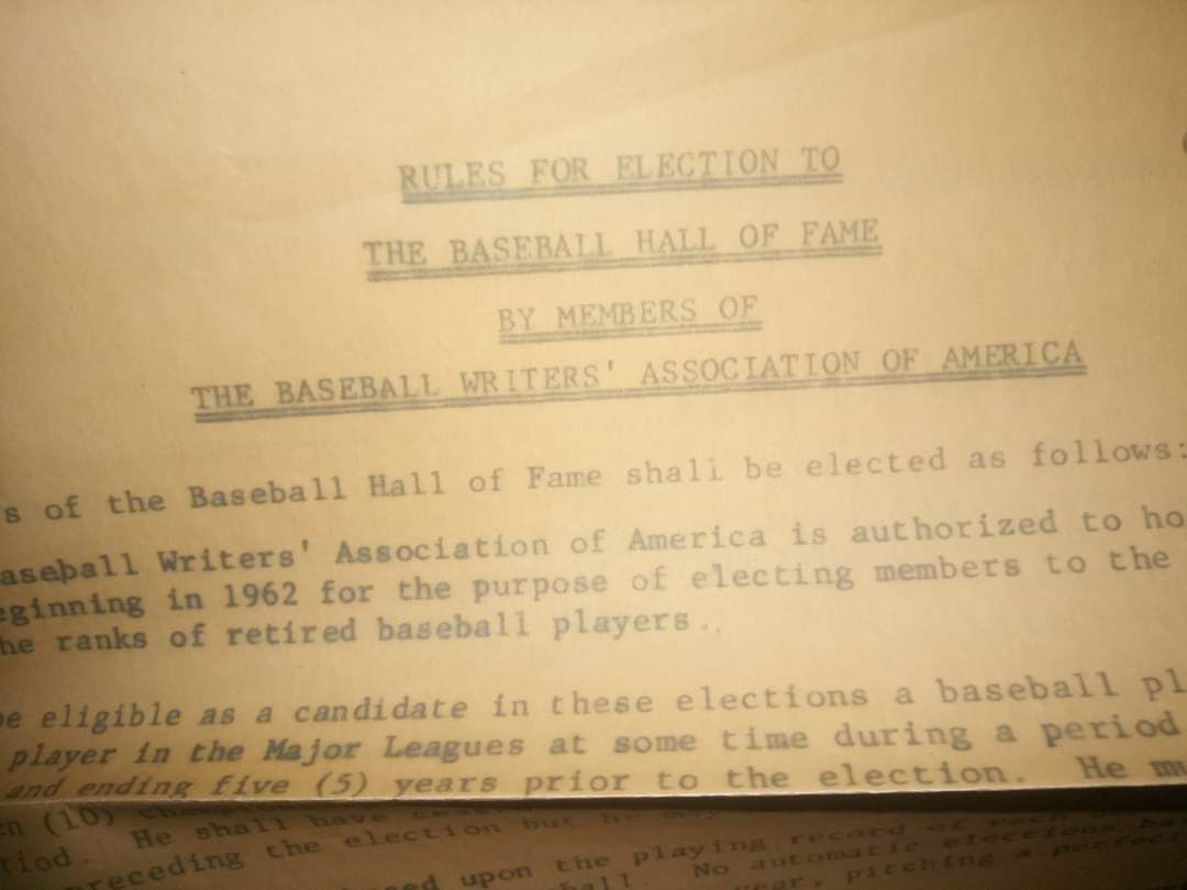 1946 baseball hof carbon copy ballot
