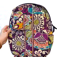 Rare Vera Bradley Plum Crazy Medium Backpack