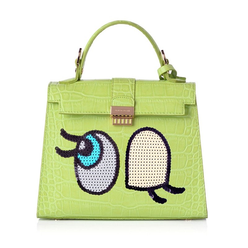 PLAYNOMORE WINKYGIRL - HandBag with Dust Bag & Lock *NEW* Lime Green RARE Purse