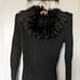 NWOT Designer Adolfo Dominguez Black Woolen Sweater w/Rabbit Fur XS RRP 219