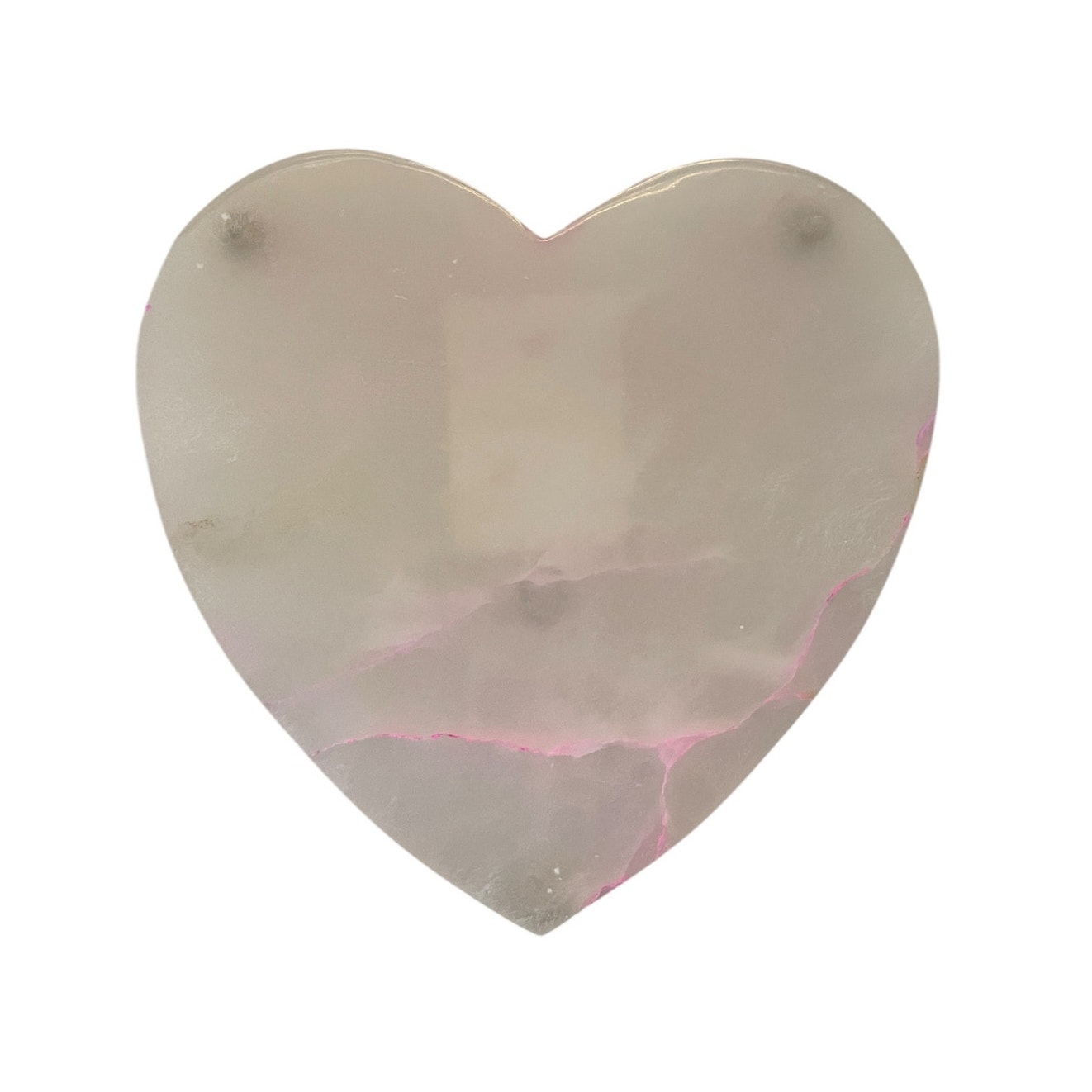 Love & Cupcakes Pink Alabaster Heart Shaped Trivet 10in Made in India NEW