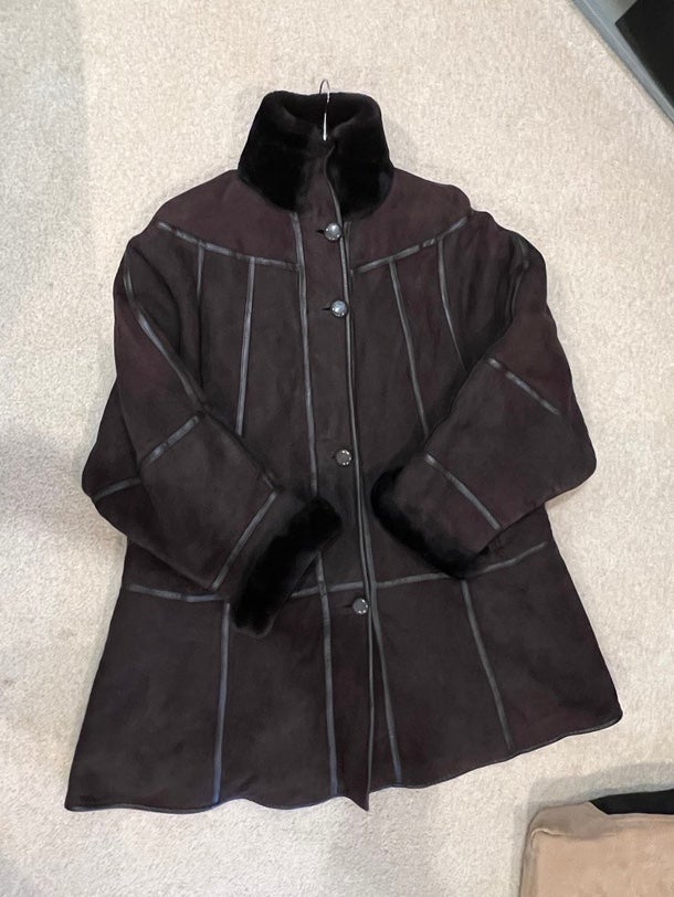 100% leather and wool shearing jacket coat