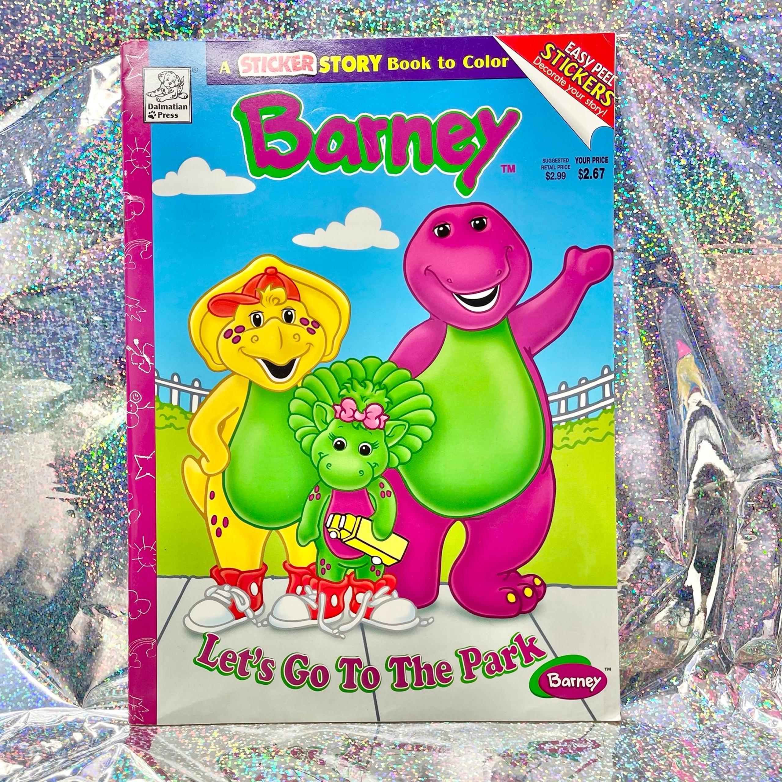 90s Barney let’s go to the park activity book with stickers new 1999