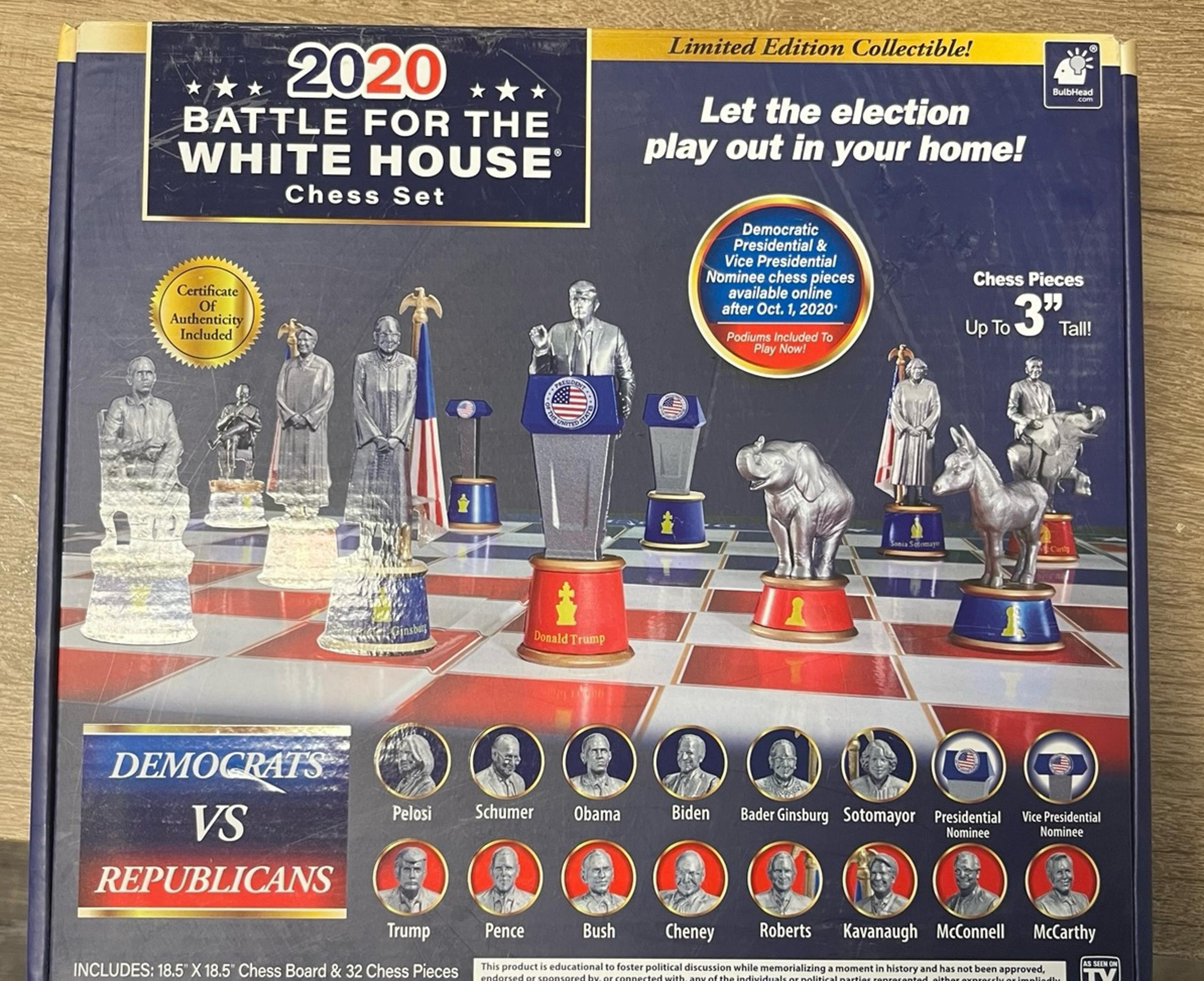 Donald Trump 2020 election limited edition Bulbhead Chess Set