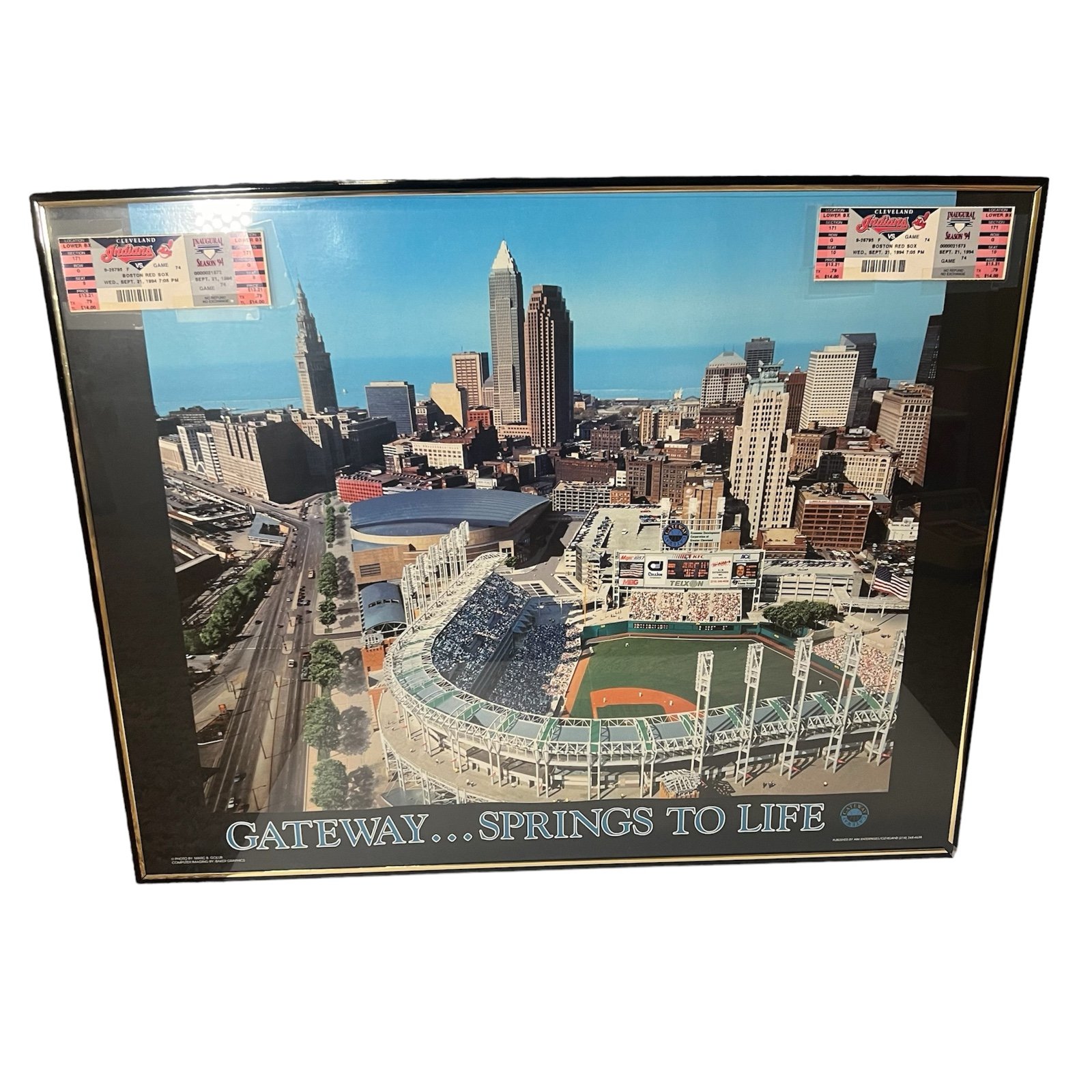 1994 Cleveland Indians Jacobs Field Gateway Spring To Life Poster + Tickets