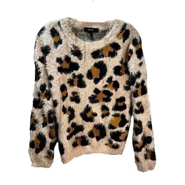 FOREVER 21 Leopard Print Sweater Shirt Medium