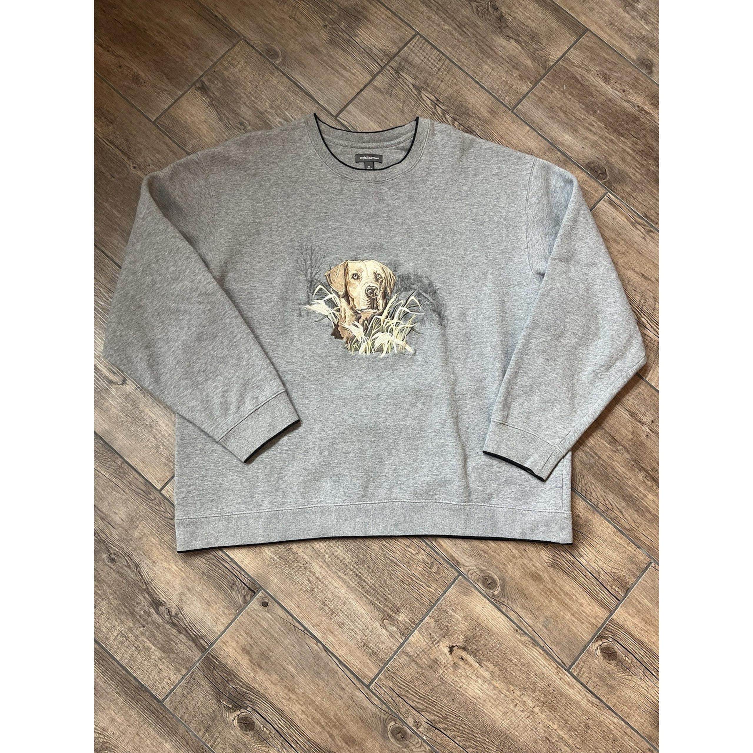 Croft & Barrow Embroidered Yellow Lab Gray Sweatshirt Men’s Size XL