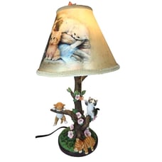 The Bradford Exchange Country Kitties Lamp with Art by Jurgen Scholz Sculpted Ca