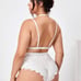 White Floral Teddy Bodysuit W/ Choker