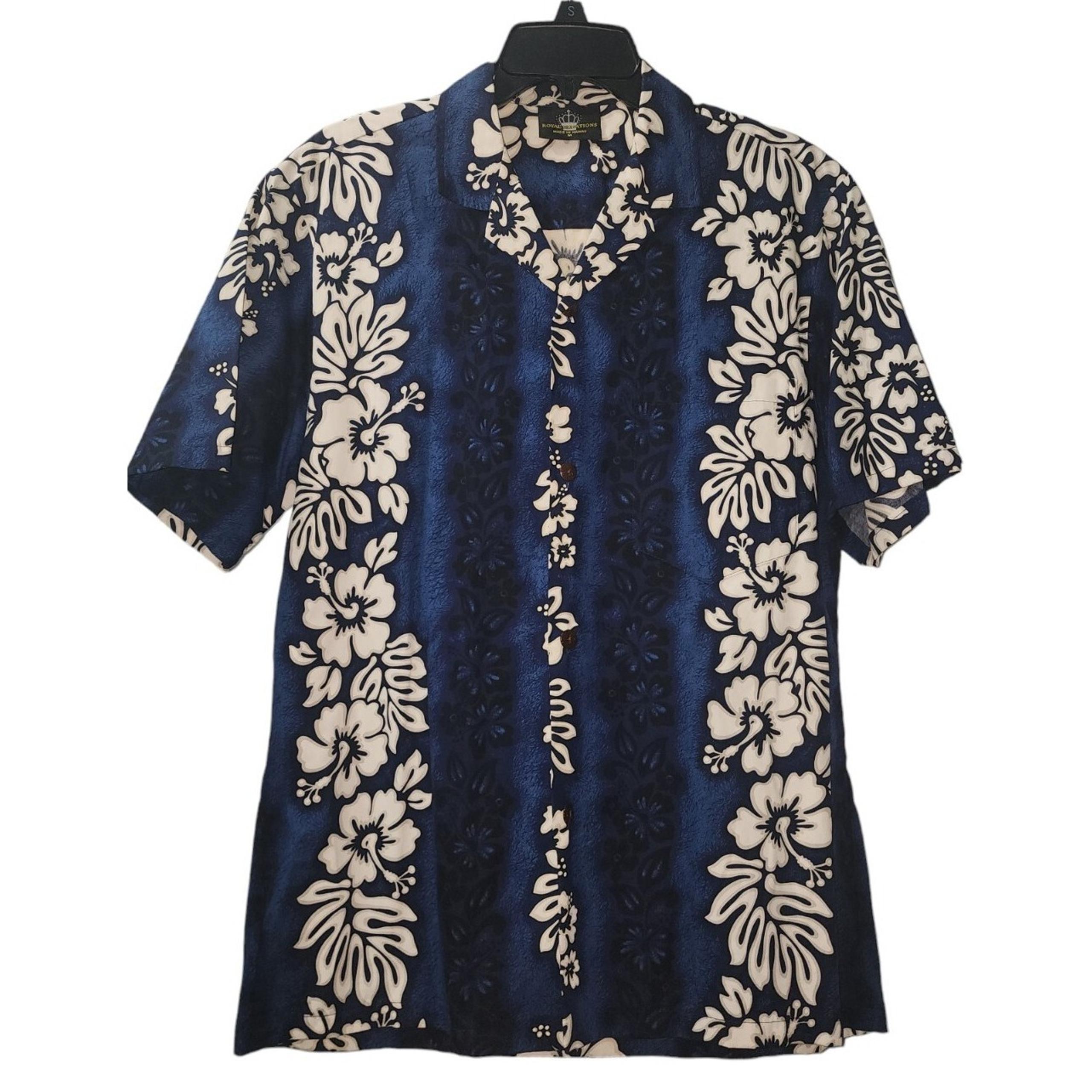 Royal Creations Hawaiian Shirt Floral Print Vacation Aloha Shirt Medium