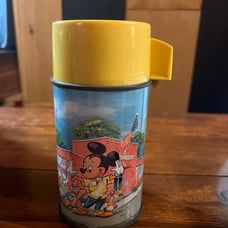 1961 Disney School Bus Metal Thermos Rare condition