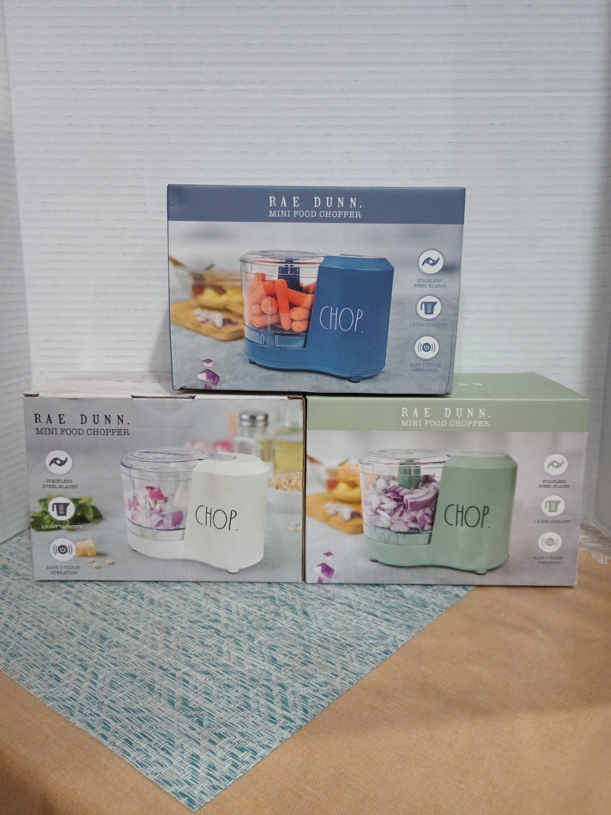 #HA RAE DUNN (1) ITEM ONLY (BLUE,WHITE OR GREEN) MINI FOOD CHOPPER
