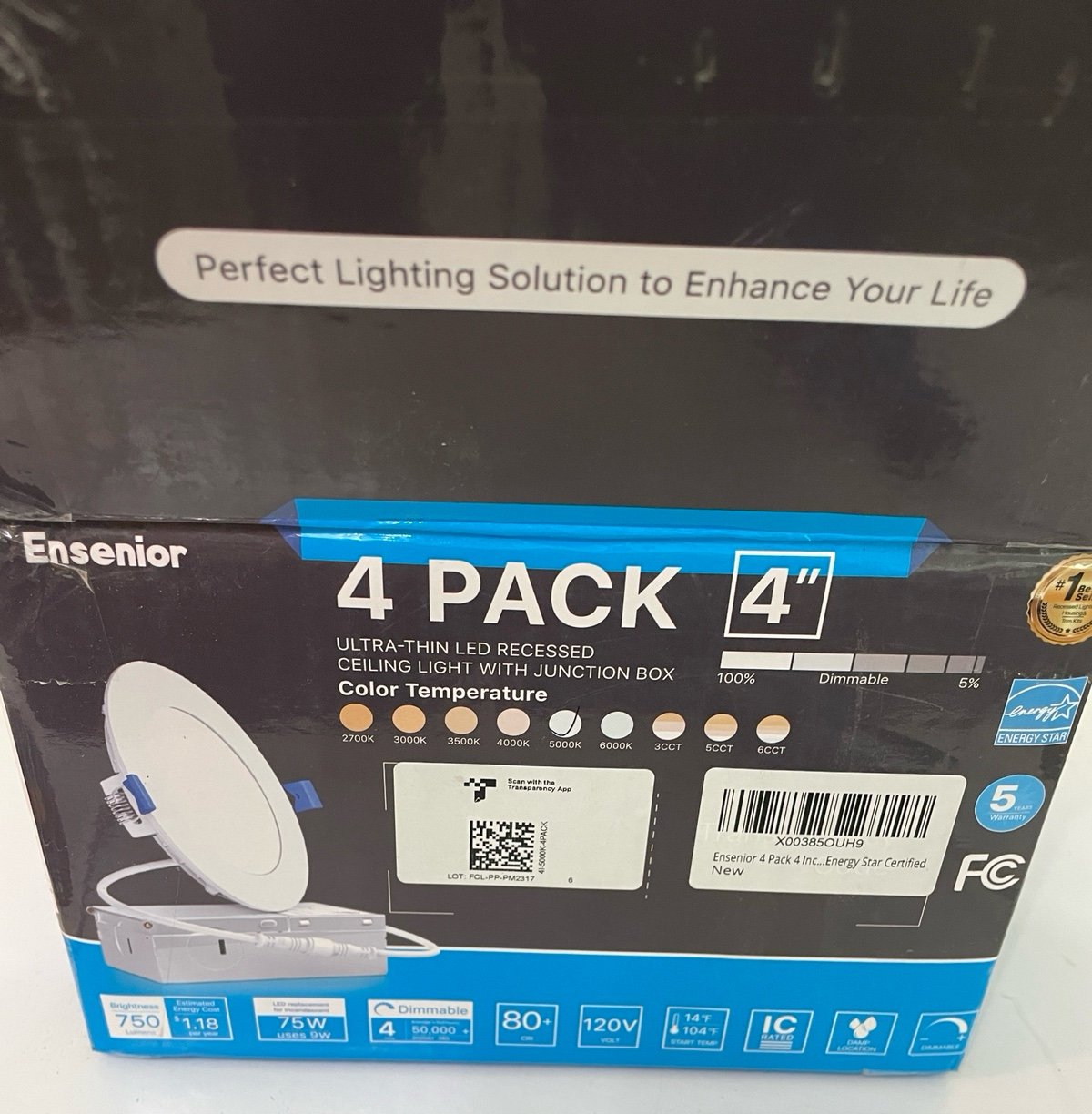 Ensenior 4 pack ultra thin led recessed light