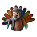2017 Spritz Target Thanksgiving Sitting Turkey Felt Herringbone Hat Scarf
