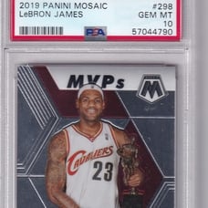 LeBron James 2019-20 Mosaic #298 MVP PSA 10 GEM MT Cavs Lakers
