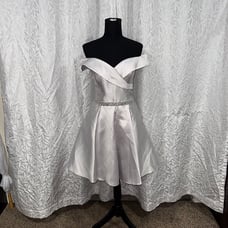 Star box size large silver gray style 81034 of the shoulder fit to flair dress