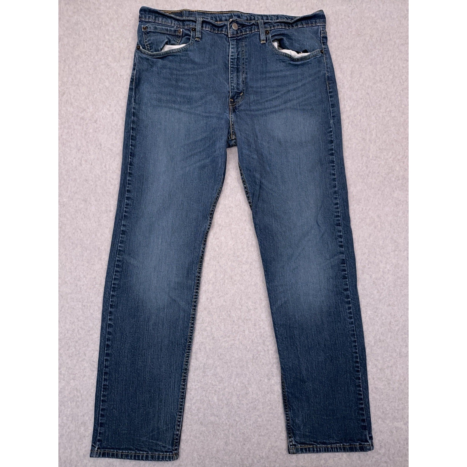 Levi's 502 Jeans Men's 36x30 Taper Fit Medium Wash Stretch Denim Faded