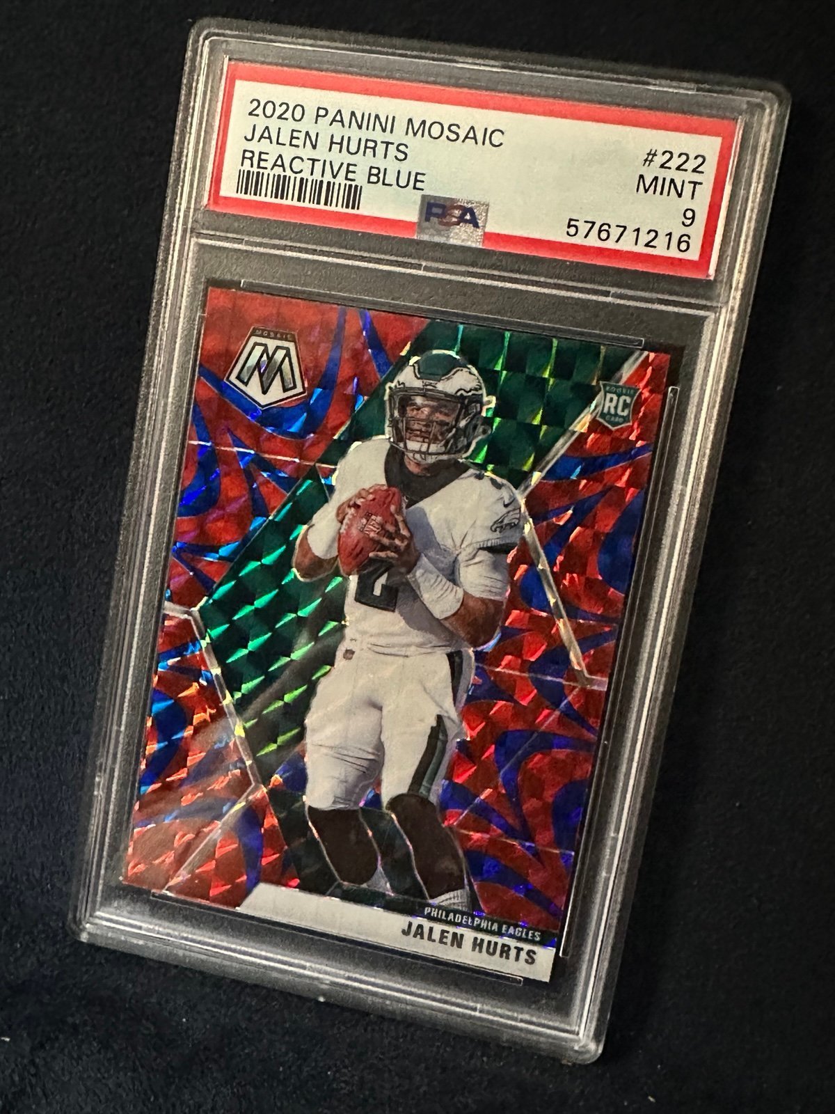 Jalen Hurts Reactive Blue RC PSA 9