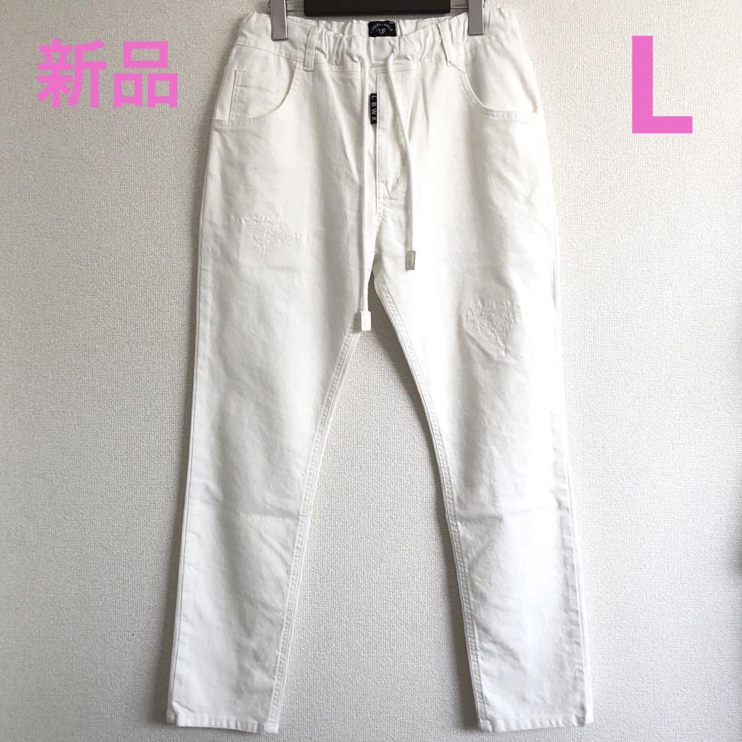 LIBERTY WALK Denim Long Pants White Print Logo Jeans