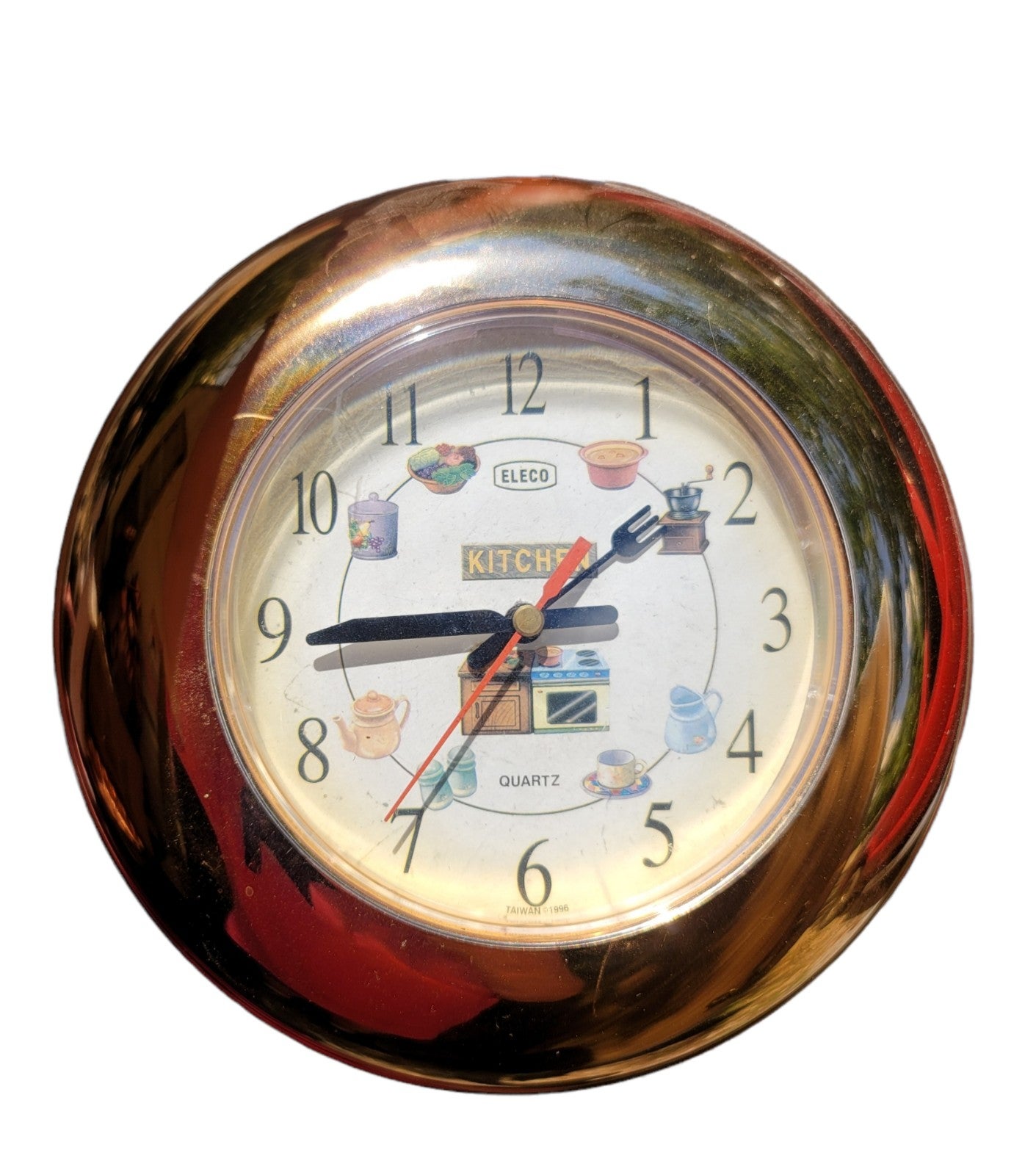 Eleco Kitchen Quartz brass clock vintage Rare
