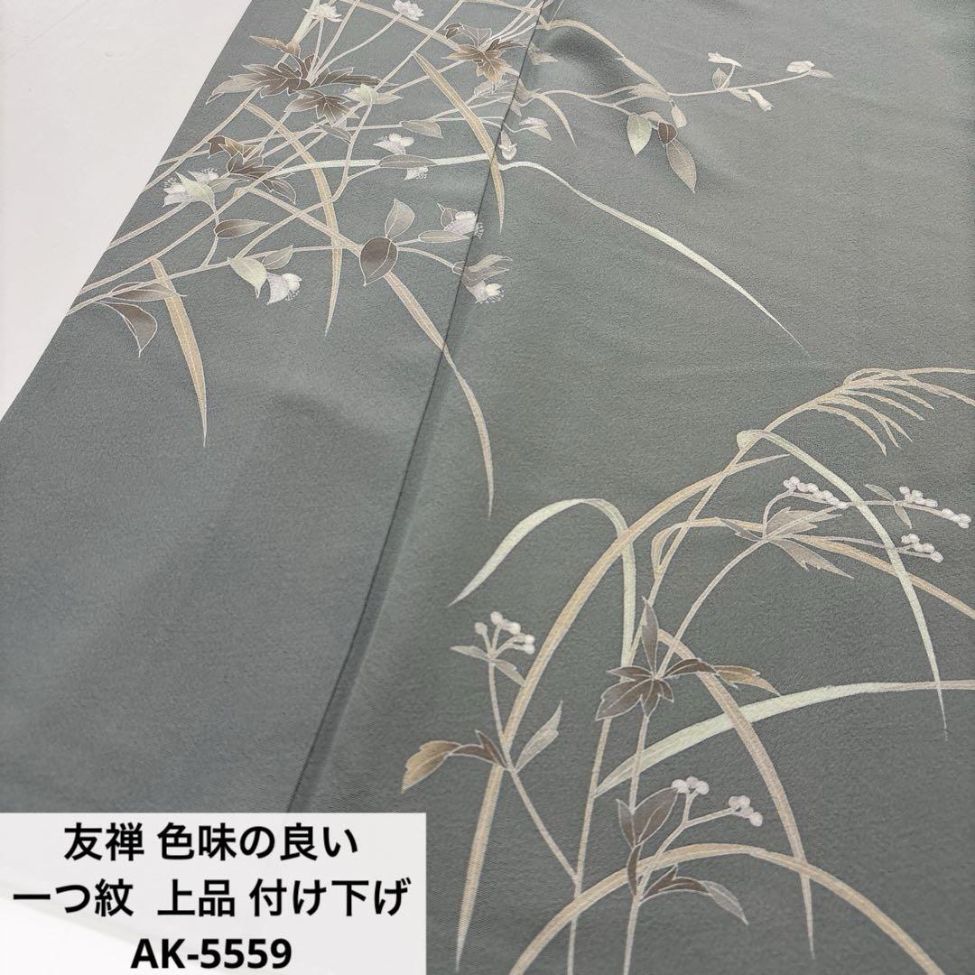 Yuzen, a beautiful color, one crest, elegant, attached lowering kimono, silk, AK-5559.