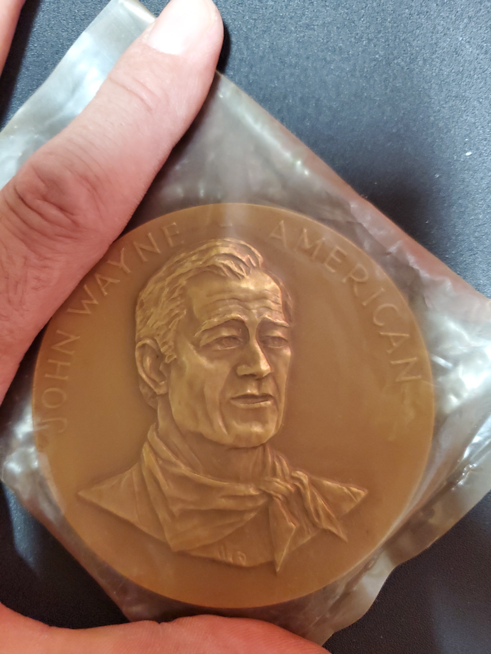 John Wayne large bronze coin