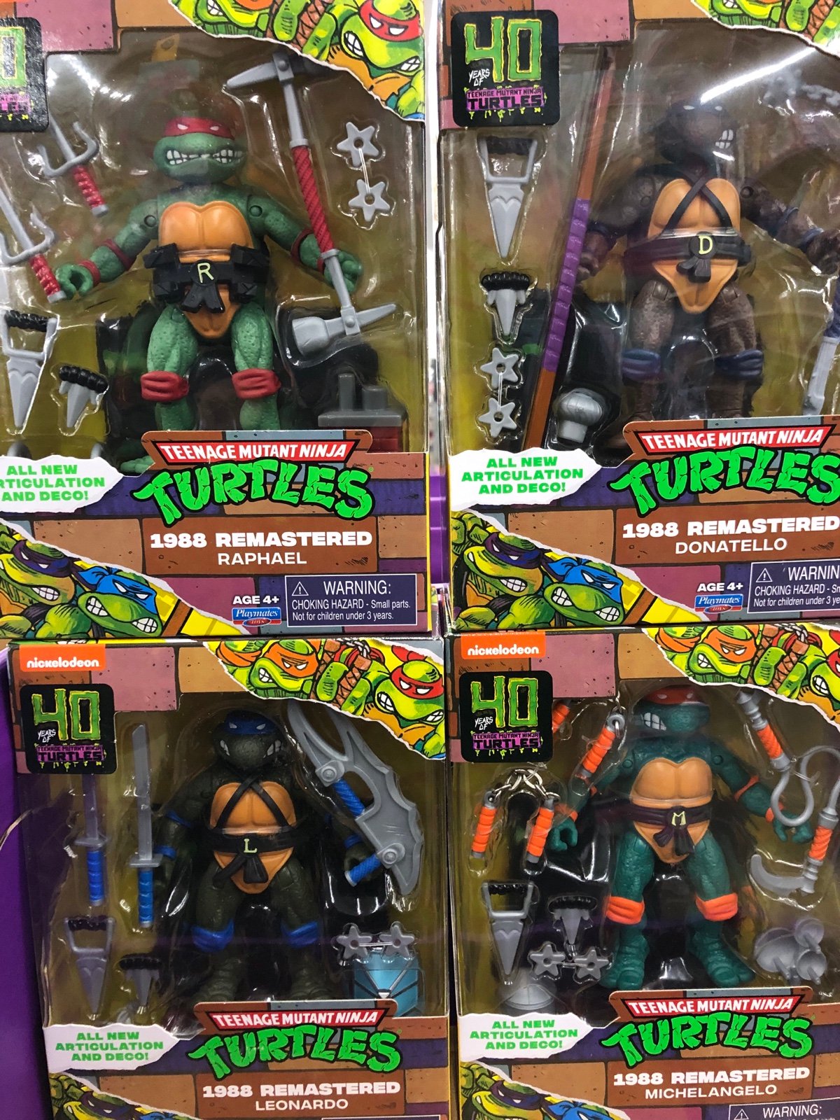 TMNT 1988 Remastered Playmates Set Of 4 Ninja Turtles New Release 2024