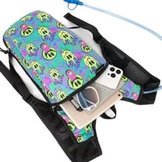 Iheartraves Tripp Out UV Reactive Hydration Pack Camping, Raves, Jogging, NWOT