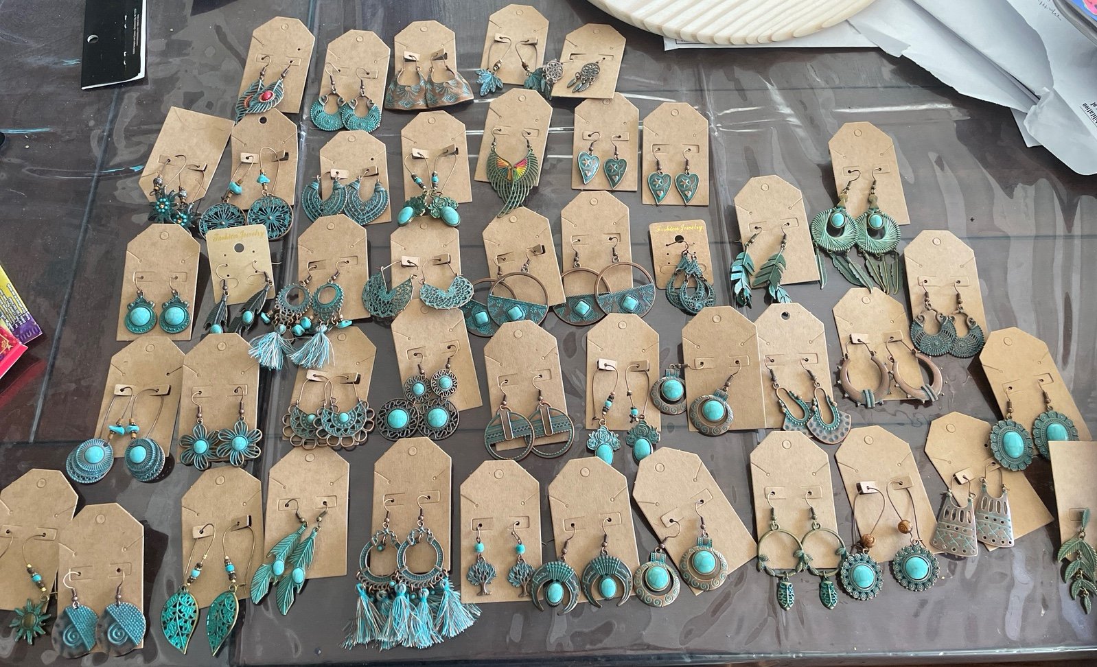 44 pieces of patina costume earrings NEW!