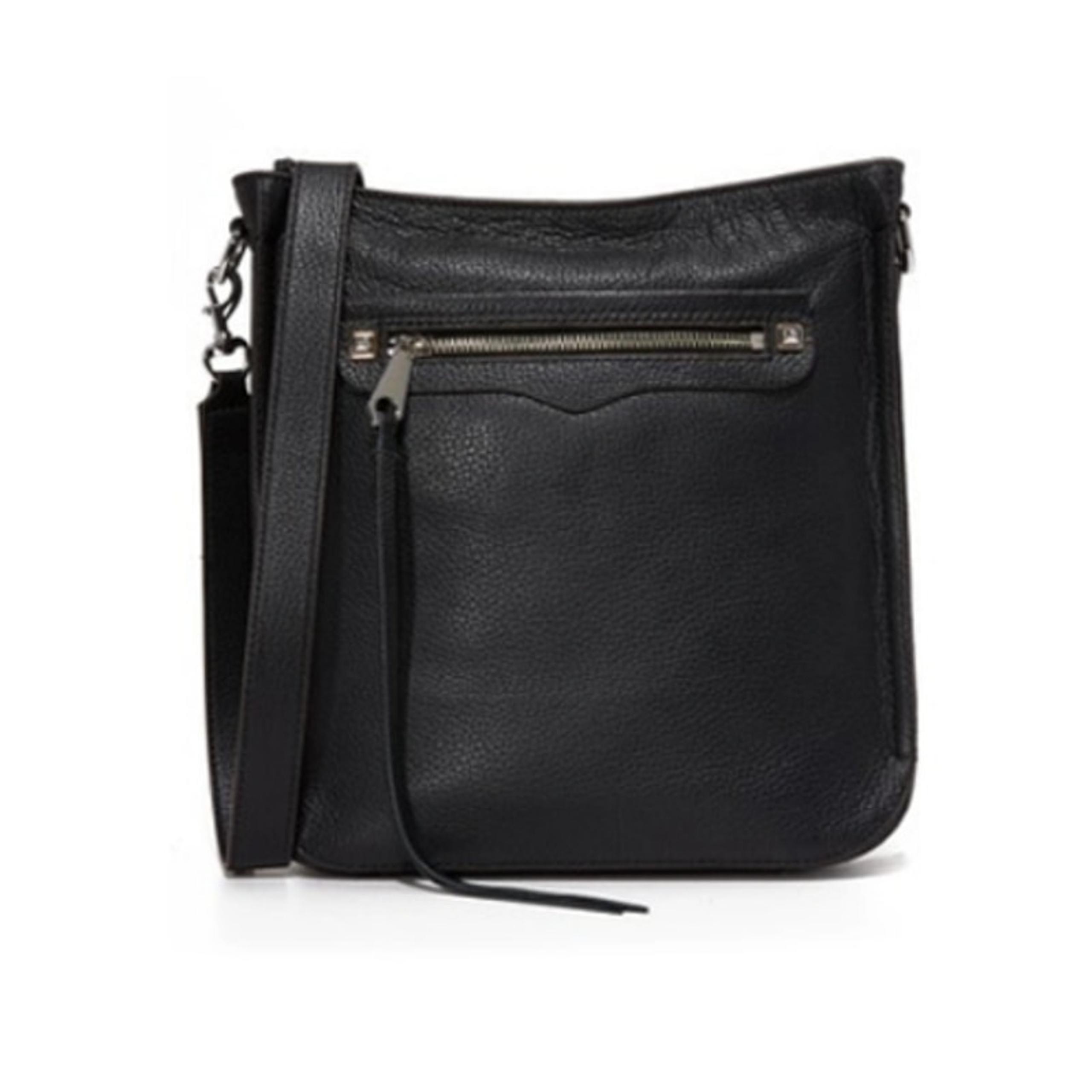 REBECCA MINKOFF Regan Leather Feed Bag Crossbody Black