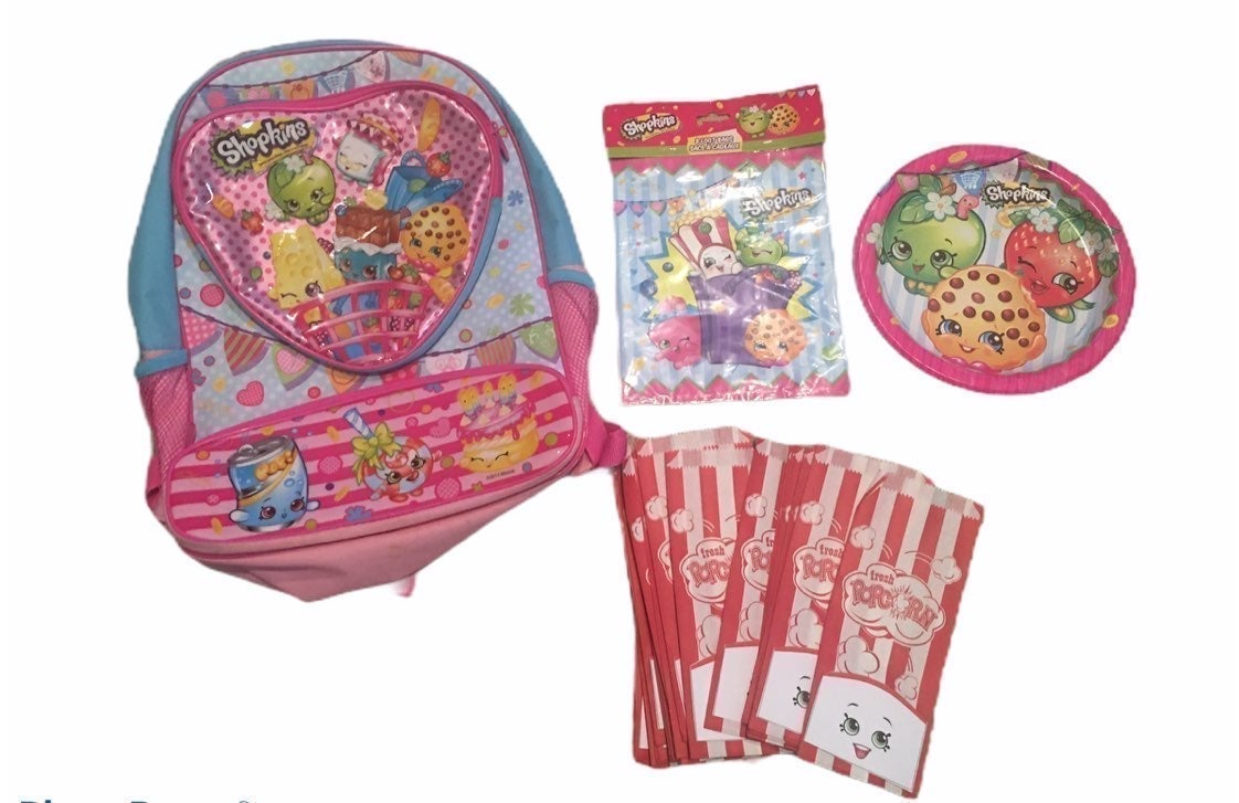 Shopkins party supplies with book bag