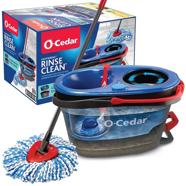 Clean Water Spin Mop and Bucket System | Clean with Clean Water | Removes 99% of