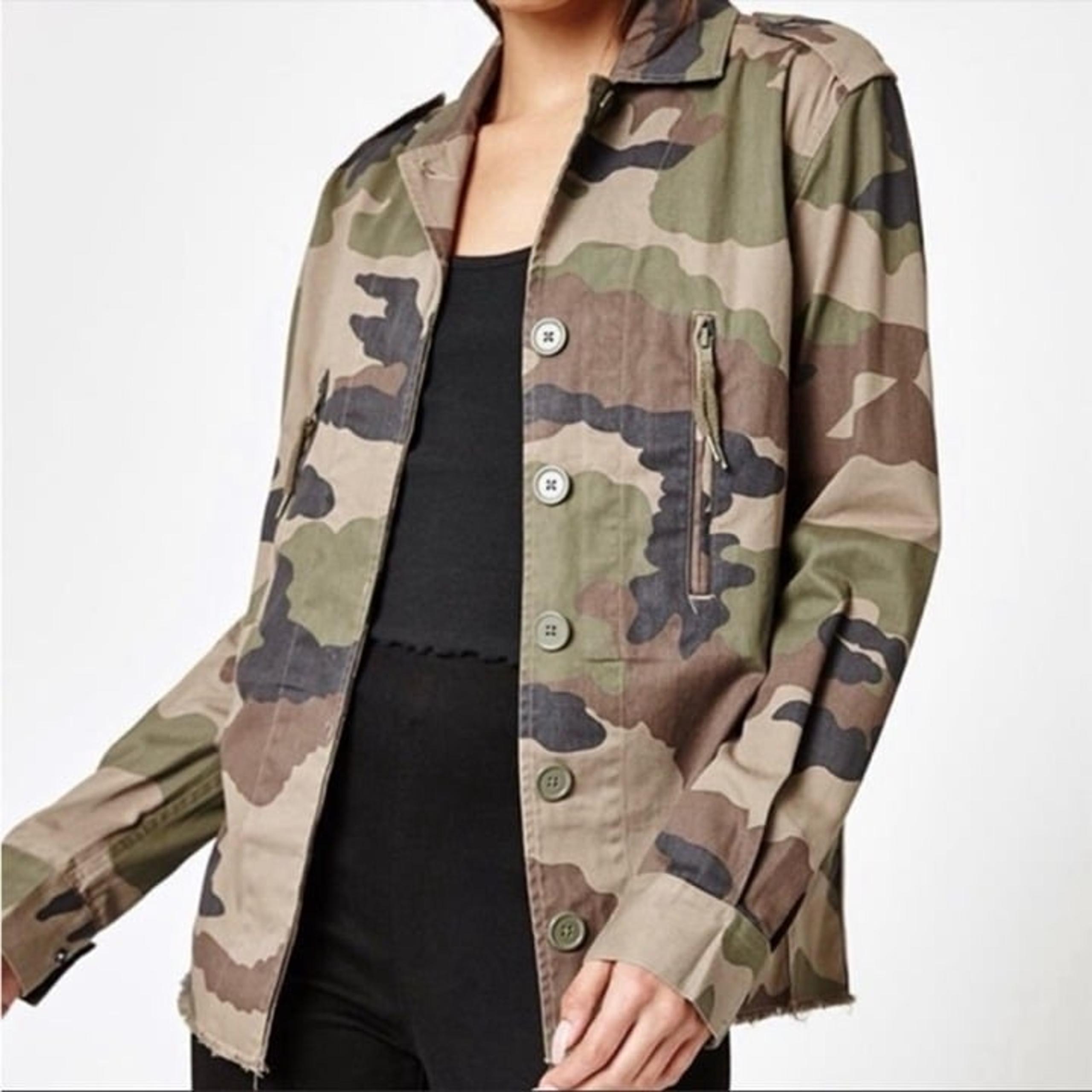 Kendall & Kylie Green Camo Lightweight Military Utility Jacket Women’s Small