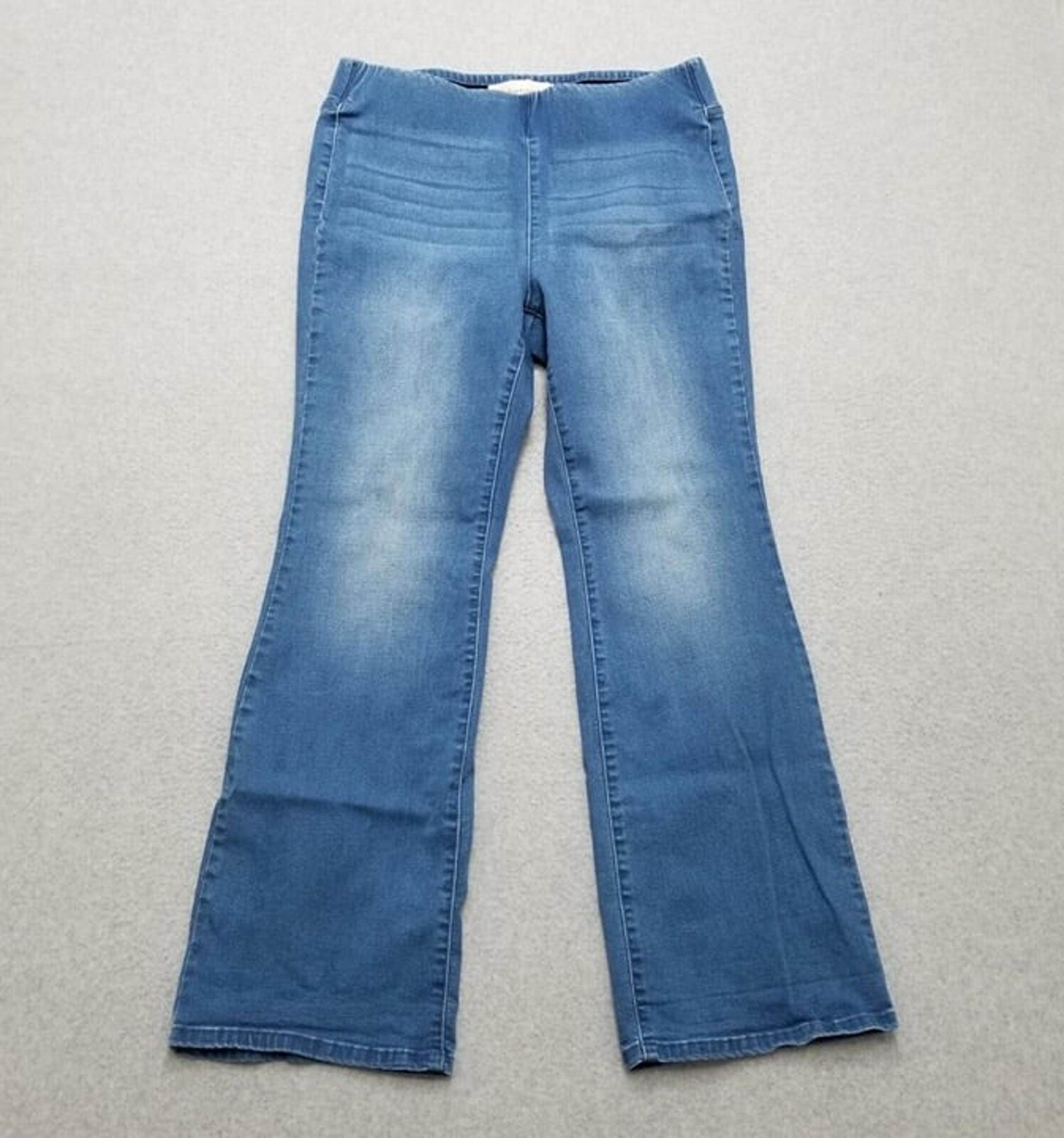 Soft Surroundings Jeans Womens Medium Blue Flared Mid Rise 34x30 Stretch
