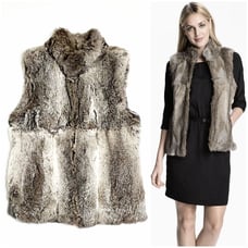 MICHAEL KORS Grey Rabit Fur Vest