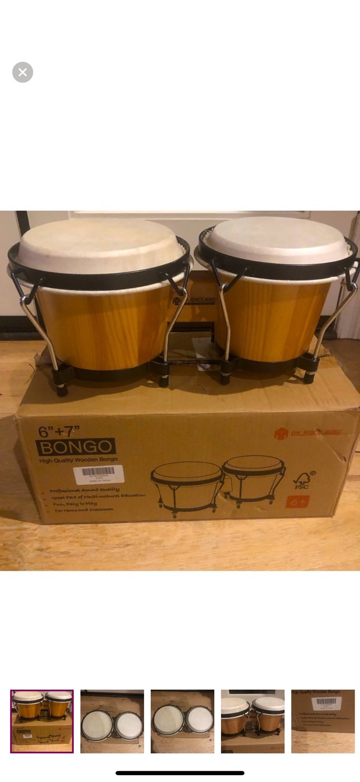 High Quality wooden bongo drums 6”+7” NwT price firm!