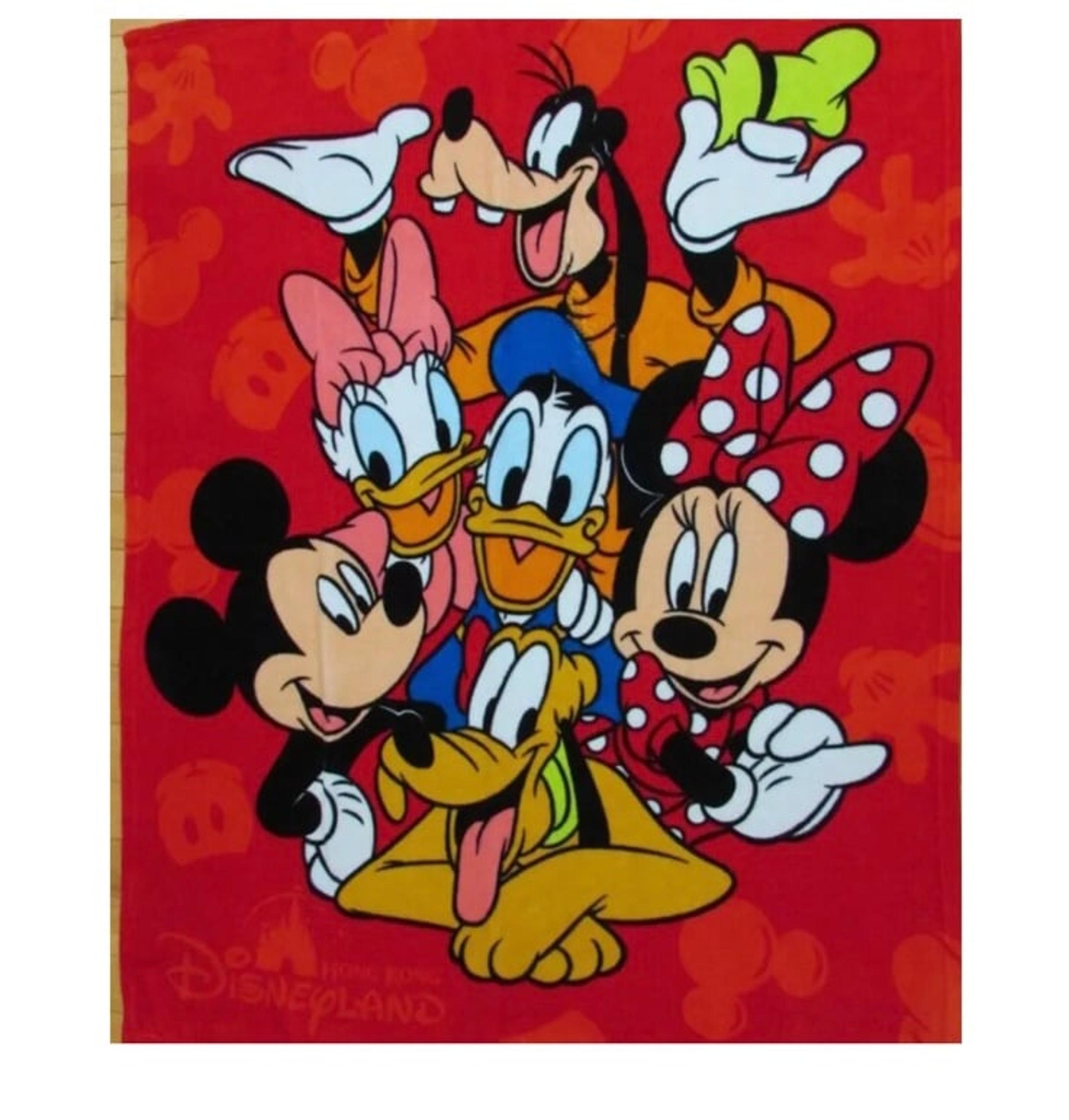 Disneyland Hong Kong Fleece Blanket Mickey Minnie Donald Duck Goofy Daisy Pluto