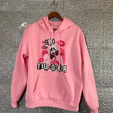 Ghost face Boo You Horror Scary Horror Movie Halloween Hoodie pink