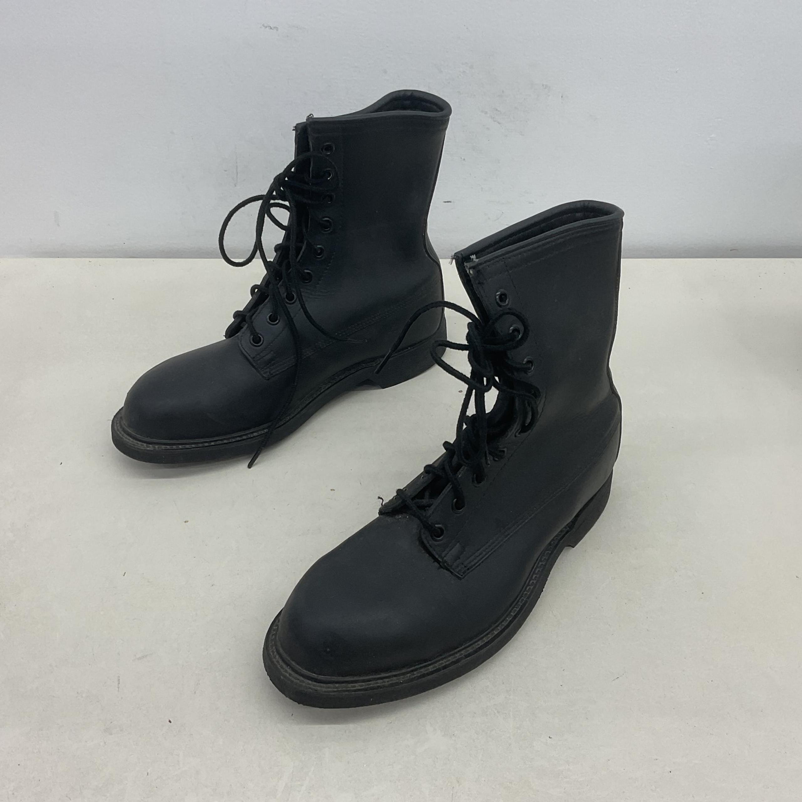 Wolverine Black Leather Combat Boots Women's Size 5.5 W Preowned