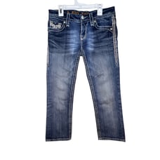 Rock Revival Benna P Capri Jeans Size 26 Embroidery