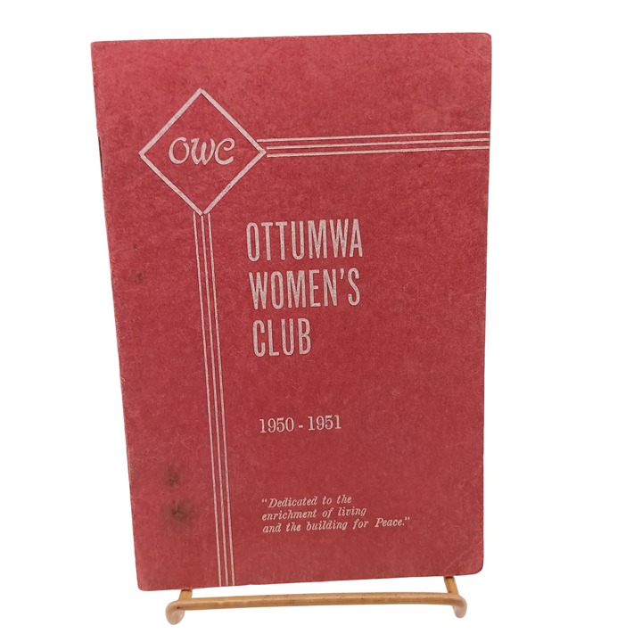 Vintage Ottumwa Womens Club Yearbook, Iowa OWC 1950 1951