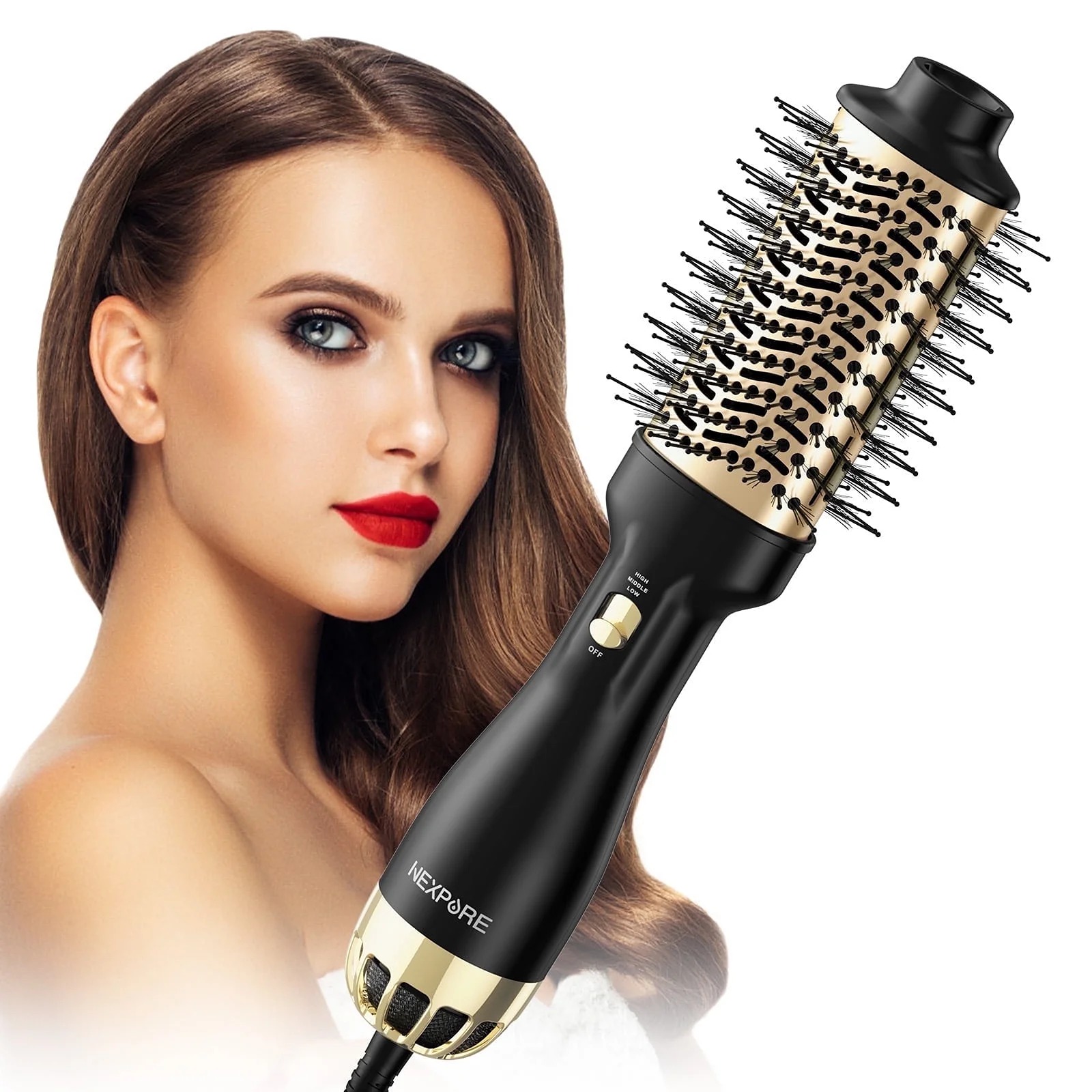 Hair Dryer Brush, 4 in 1 Blow Dryer Brush with Negative Ion Anti-Frizz C