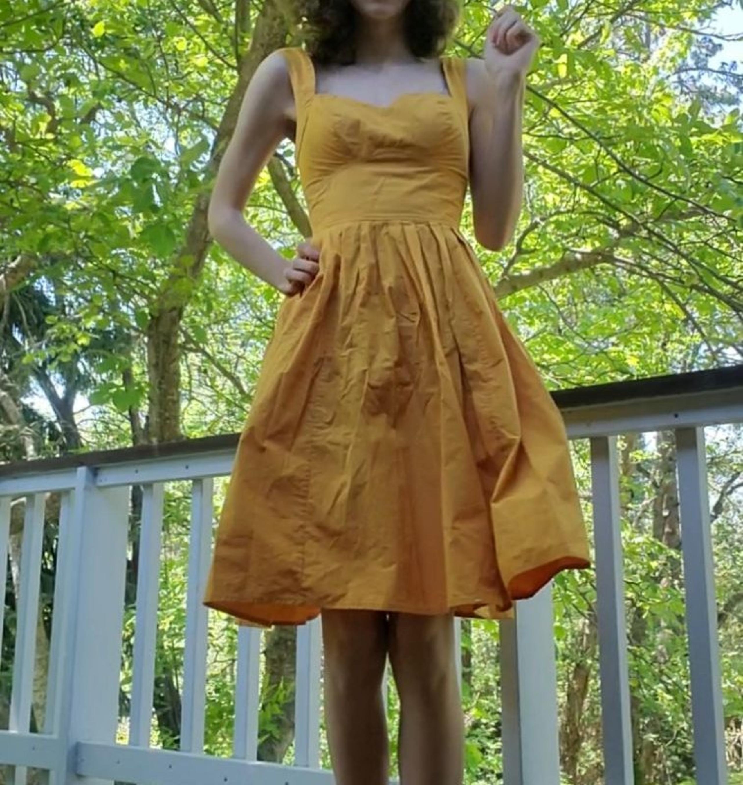 Eshakti Yellow 1950s inspired Midi dress