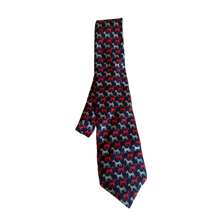 Christian Dior Paris Mens 100% Silk Vintage Horse Pattern Tie