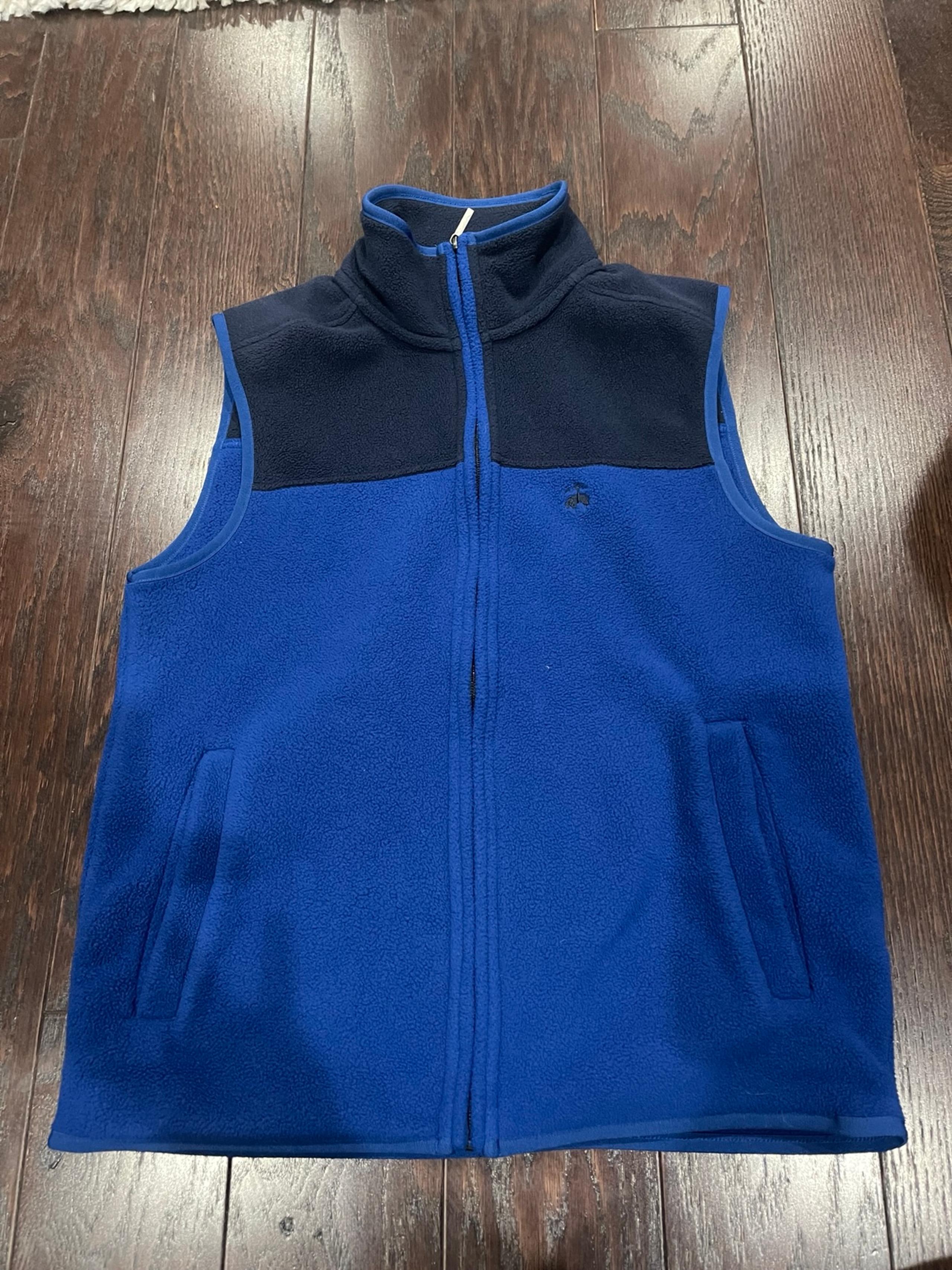 Brooks Brothers Men Sleeveless Full Zip Fleece Vest  Blue Size Small