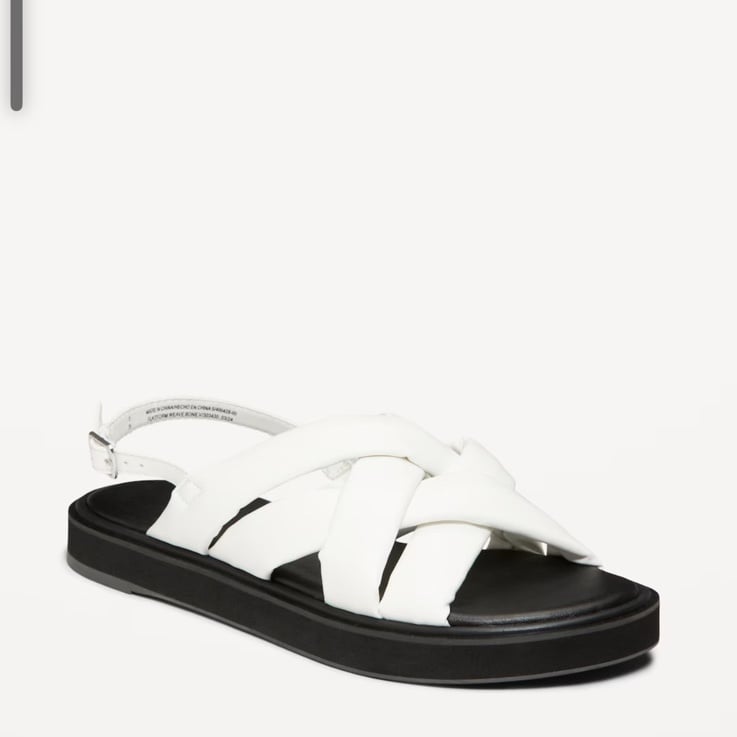 NWT OLD NAVY Puffy Cross-Strap Flatform Sandals Color: Bone SIZE 7 Product Detai