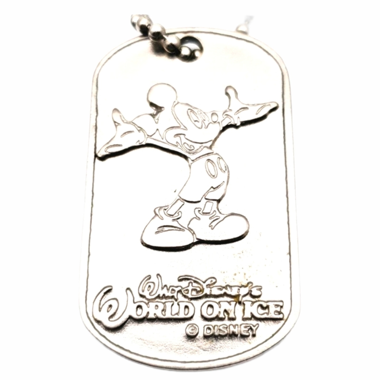 Rare Vintage Walt Disney World On Ice Dog Tag Necklace H2F