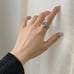 925 Sterling Silver Geometric Chain Adjustable Rings For Women
