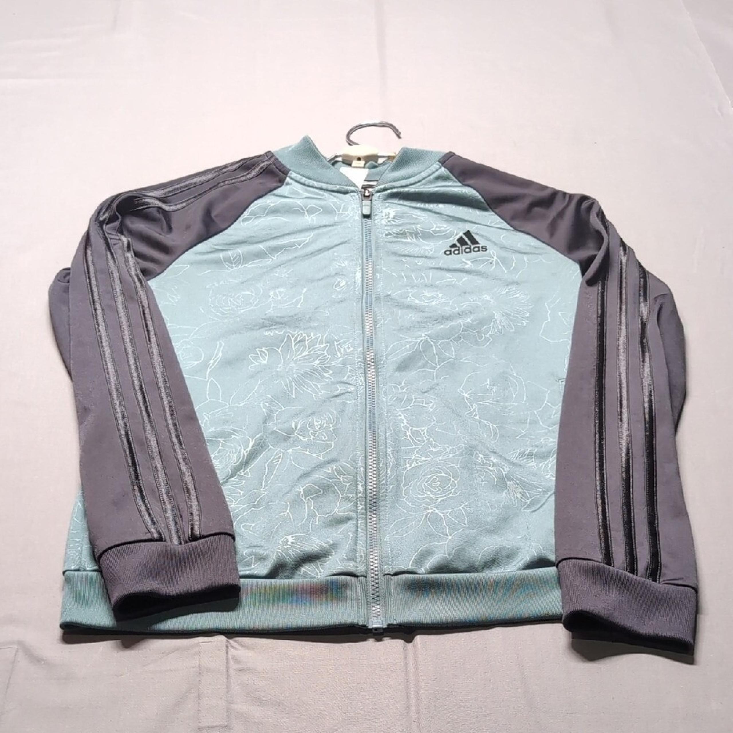 Adidas Womens Crew Neck Sweater Light Rose Accent Dark Gray Full Zip Size S